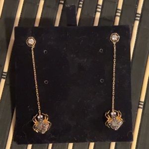 Swarovski crystal spider earrings